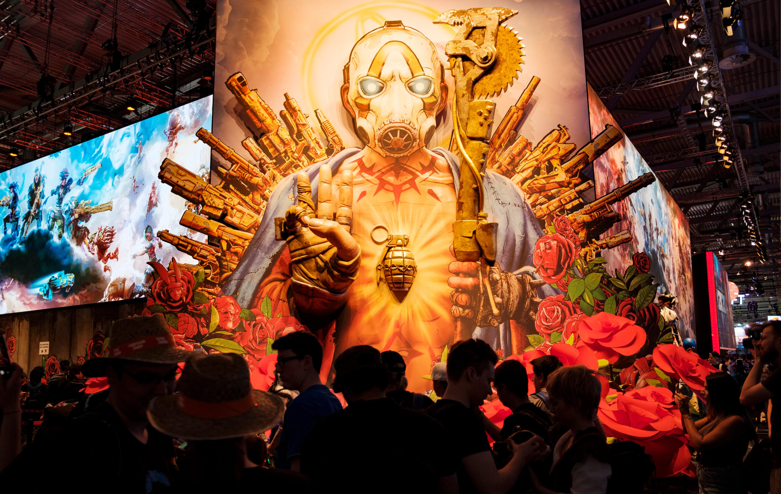 a statue of Psycho from the Borderlands franchise in a real-life event to showcase the new release of Borderlands 4